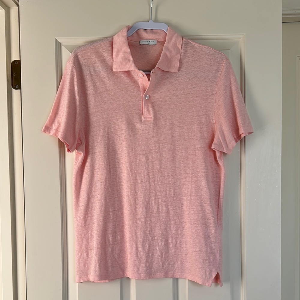 Sandro Paris Men's Linen Polo